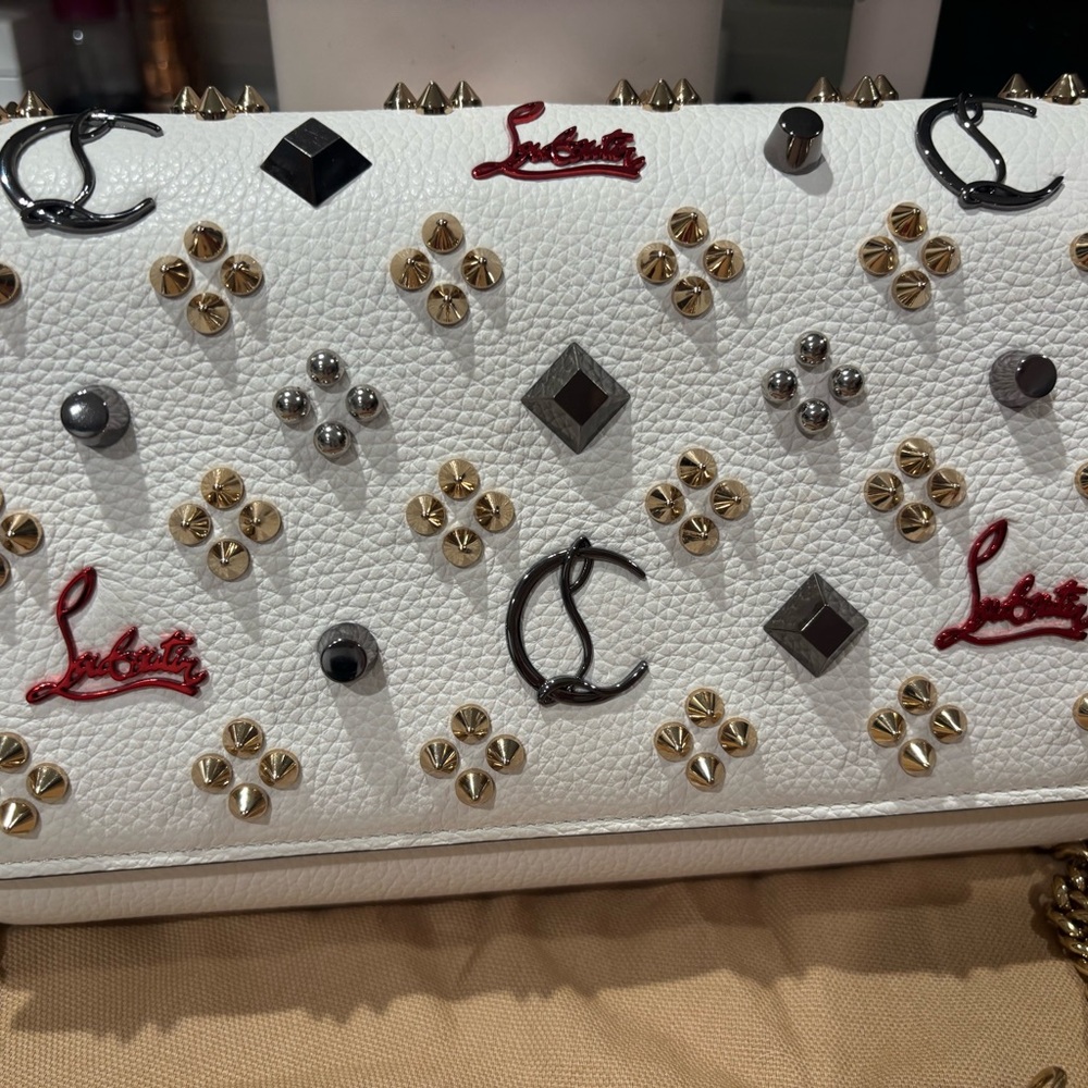 Christian Louboutin White Studded Women's Bag - Picture 2 of 8